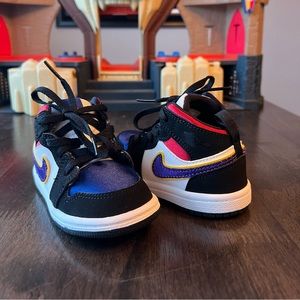 Nike Jordan 1 Mid Black Field Purple Toddler Sneakers